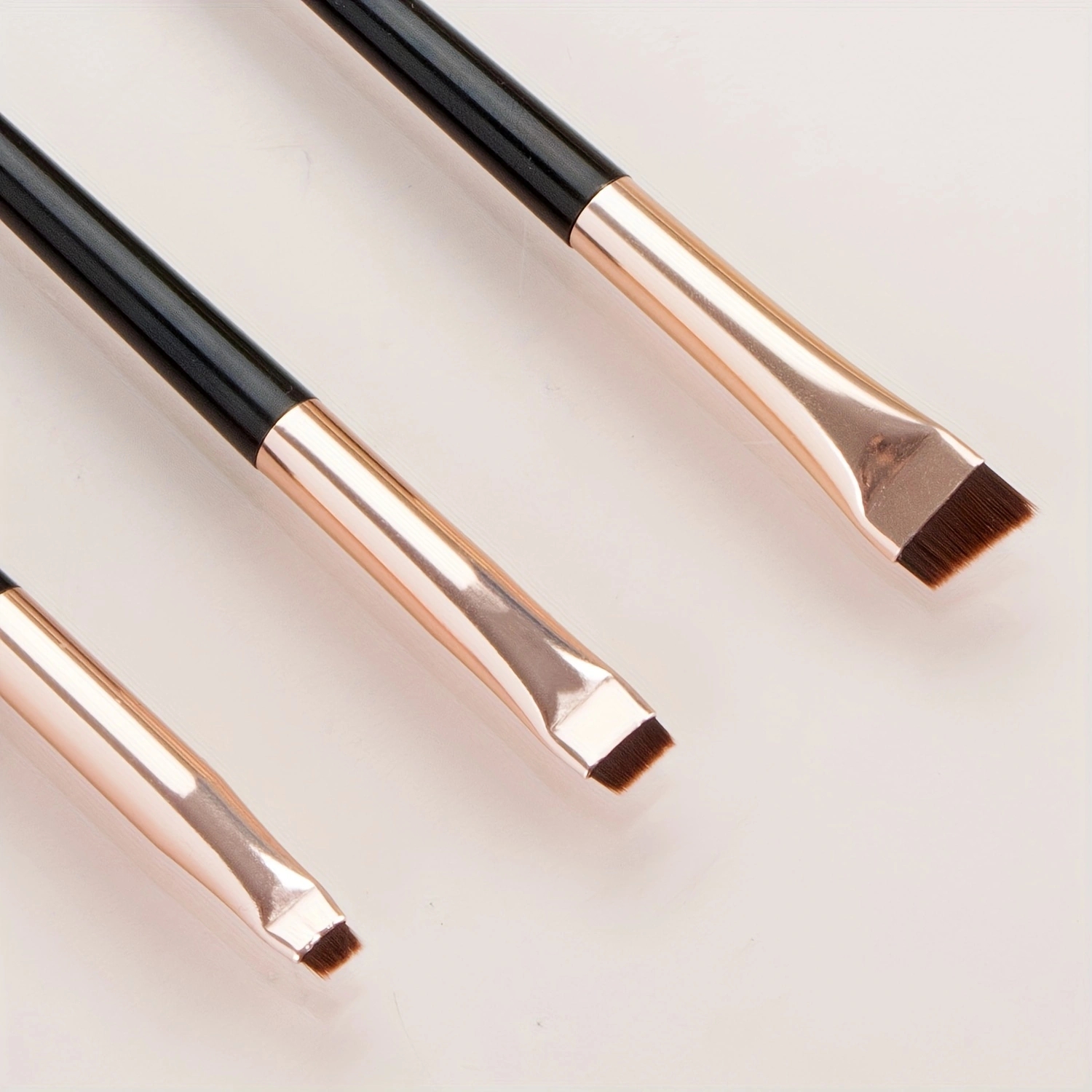 Ultra-Thin Eyebrow Brush Set -3Pcs Angled Precision Eyeliner MakeupBrushes, Synthetic Bristles Slanted Eyeshadow Eye Brow Tintin
