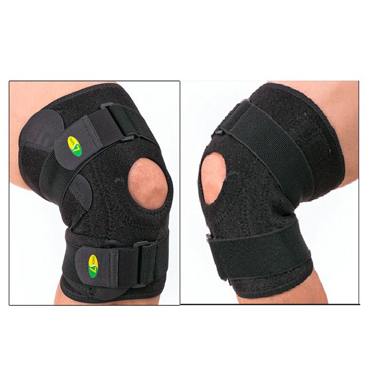 Men Women Black Adjustable 2 Band Knee Pads for Work Joint Ligament Gear Sports Kneepads rodillera Workplace Safety Supplies