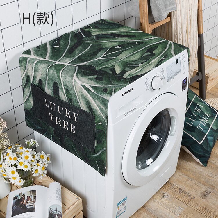 Støvbetræk i nordisk stil til husholdningsapparater universalbetræk vaskemaskinebetræk enkeltdørs køleskabsbetræk 02: H
