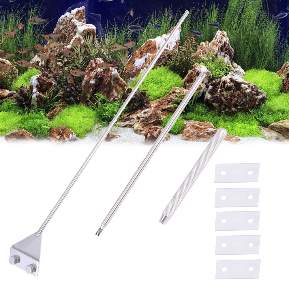 24 CM Rvs Wave Schaar Aquarium Tank Aquatic Plant Tang Schaar Gereedschap voor Aquarium Planten: 5