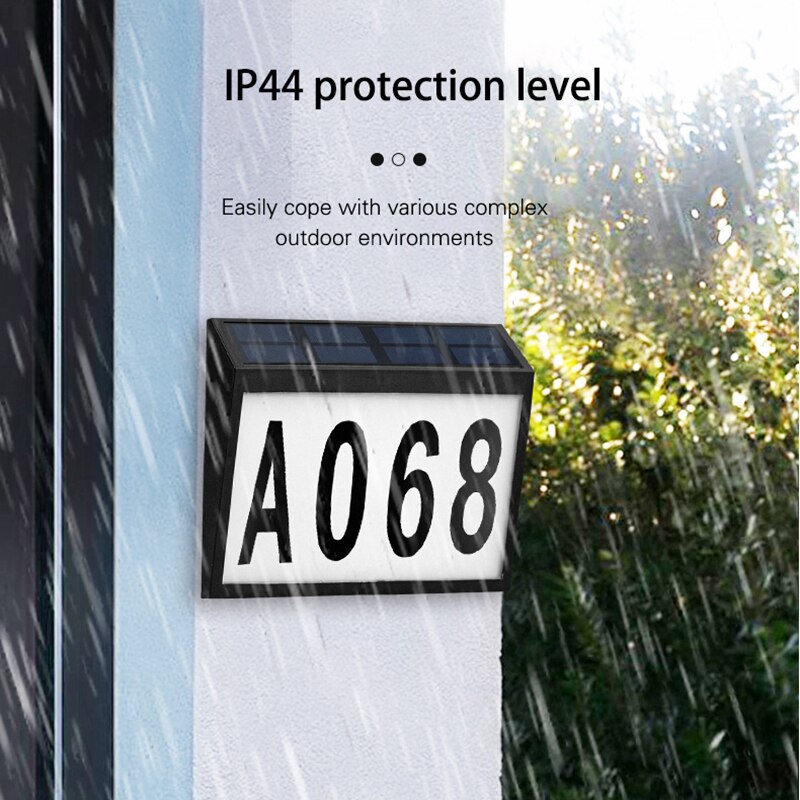 House Number Led Solar Lamp Waterproof Door Address Digits Plate Plaque Mailbox Solar Wall Lamp Lawn Lamp House Number Light