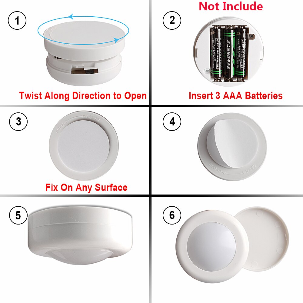 Dimmable RGB LED Lights Kitchen Lamp Touch Sensor Wardrobe/Closet/Cabinet Night Light Puck Light with Remote Controller 12 Color
