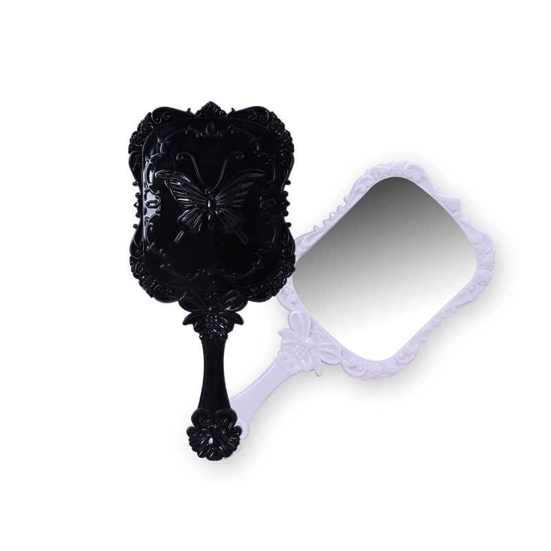 Kunststoff spiegel retro schmetterling Carving Dressing spiegel kleine griff machen-hoch spiegel 12.5*5,5 cm