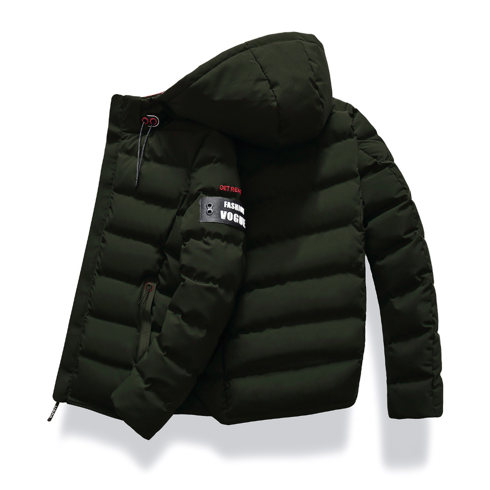 Drop Shipping New Fashion męska kurtka zimowa płaszcz z kapturem ciepłe męskie płaszcz zimowy Casual Slim Fit Student męski płaszcz Streetwear
