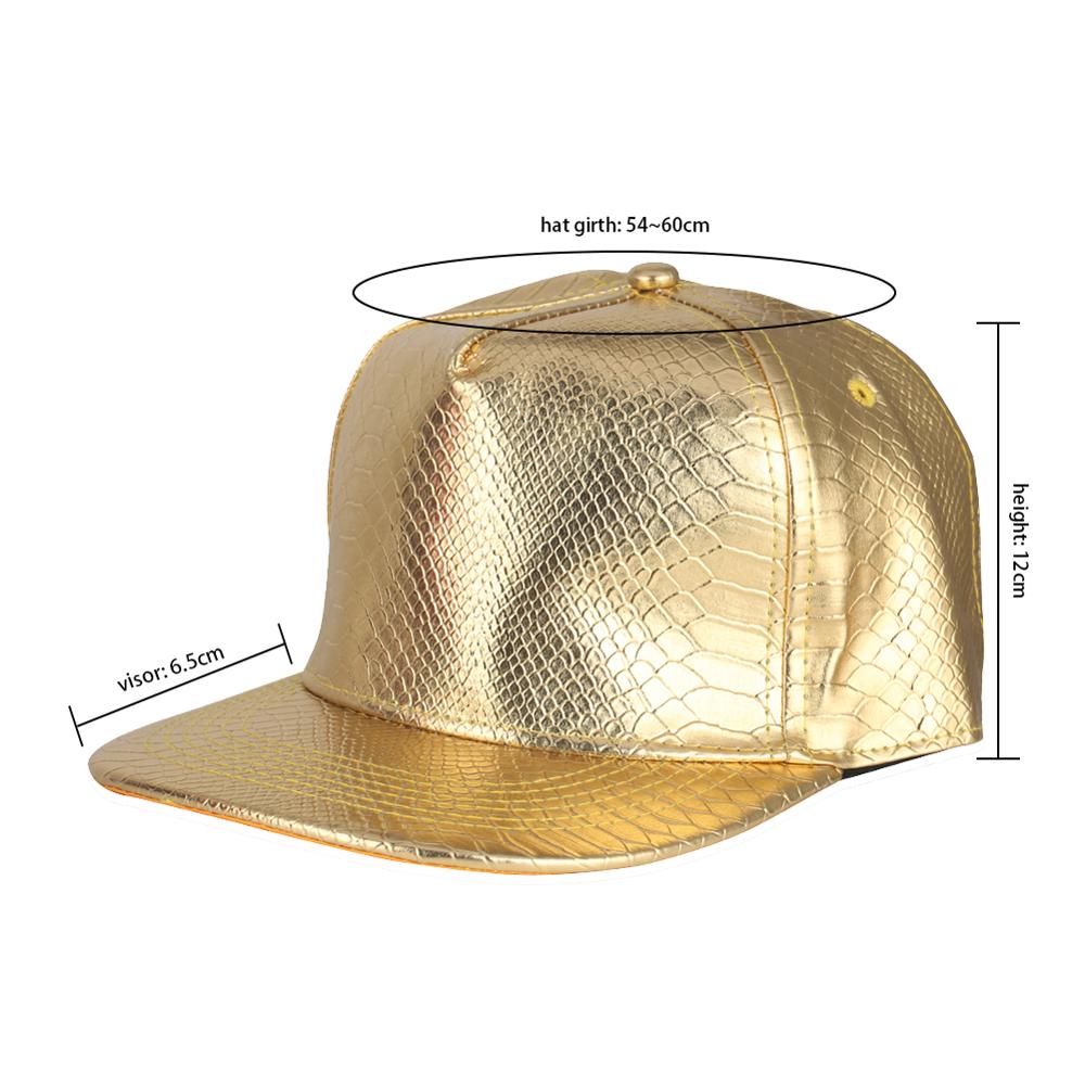Gorra de béisbol dorada de Pu de cuero Hip Hop gorra ajustada para hombres mujeres gorras de sombrero Snapback Evrfelan hueso masculino