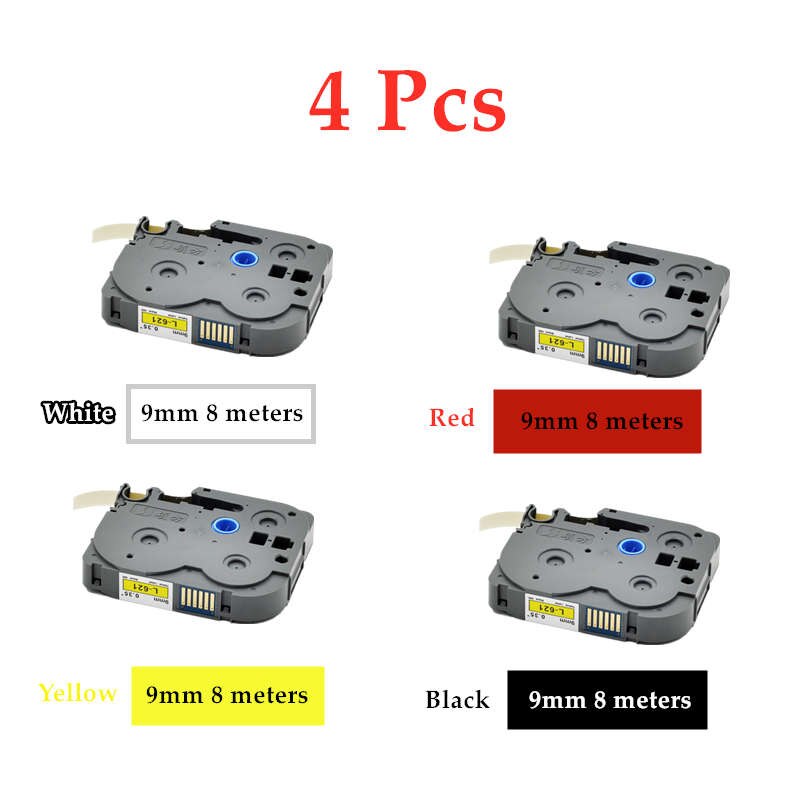 LP5125B Draagbare Draadloze Label Printer 9Mm Handheld Label Maker Industriële Kabel Etiketten Printer Printing Machine: 4 pcs