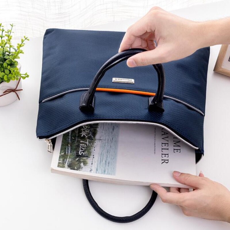 Forretningsdokumenter kontor glidelås bag bærbar konvolutt bag lerret dokumentmappe sac bandouliere homme bolsa masculina bag for menn