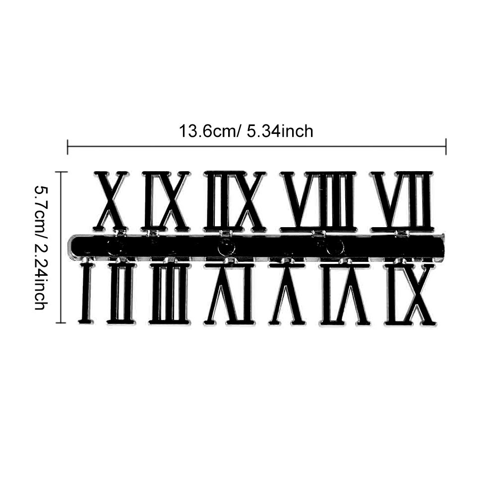 5 stuks klokbewegingsnummer plastic romeinse cijfers klokaccessoire voor doe-het-zelf klok maken klokbeweging voor klok thuis: Zwart