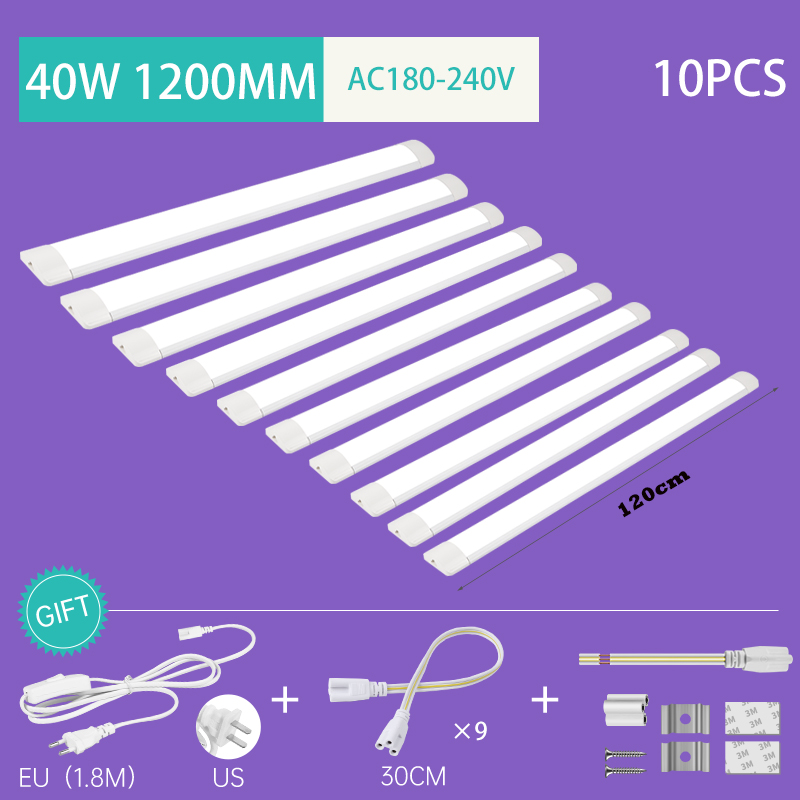 Tira de luces Led de tubo de 220V con Cable, accesorio de luces para el hogar, dormitorio, cocina, armario, iluminación, lámpara interior, tubo de 110V