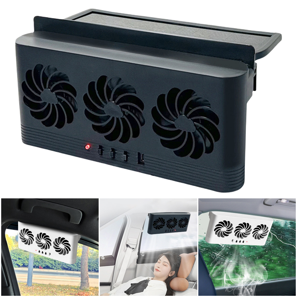 Ventilador de refrigeración de radiador de coche con energía Solar, elimina el olor Peculiar, ventilador de ventilación de ventana de coche, ventilador de ventilación automático alimentado por USB para vehículos