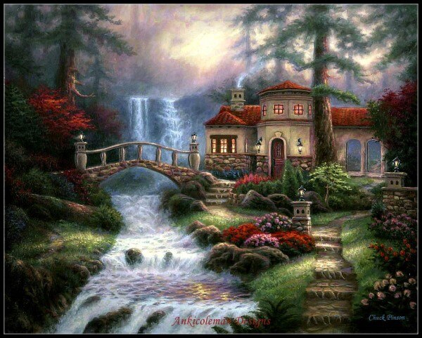 Broderie point de croix compté Kits couture-artisanat 14 ct DMC couleur bricolage Arts fait main décor-paysage 228 w x 182 h: 12