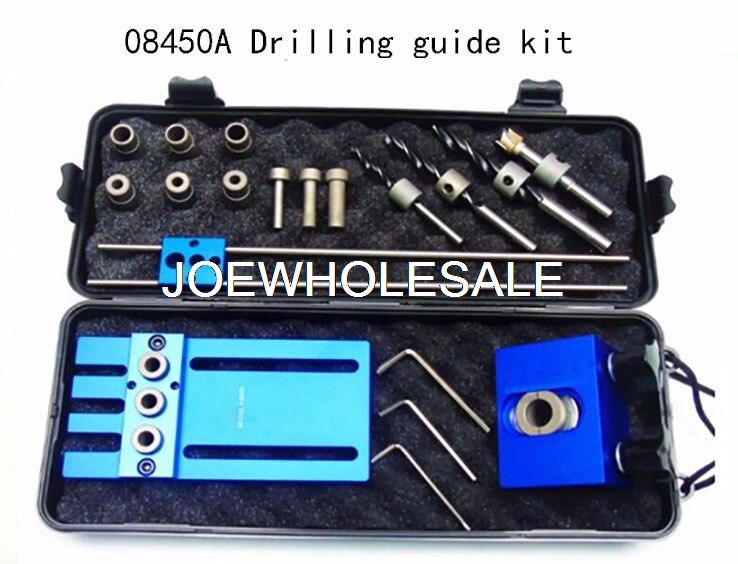 Woodworking tool,DIY Woodworking Joinery High Precision Dowel Jigs Kit,3 in 1 Drilling locator,08450A drilling guide kit: 08450