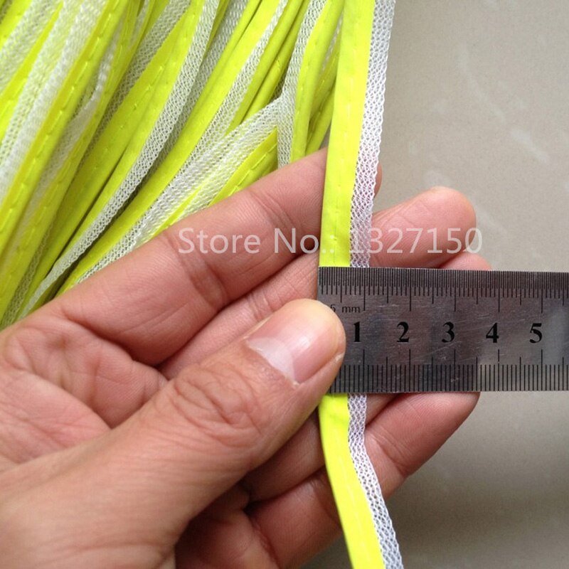 10 mmx 50m fluorescerende gule reflekterende piping stofstrimmel kantbånd fletning trim tape påsyet til tøjtaske bukser udendørs produkter