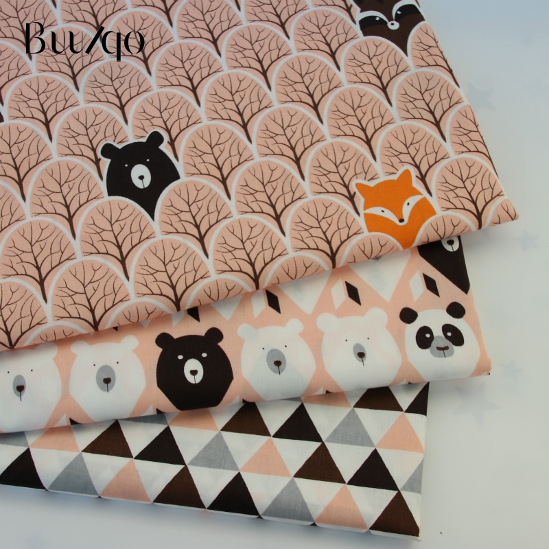 Tissu en sergé de coton imprimé dessin animé pour bébé, pour la literie, la couture, le patchwork, le quilting, la confection de robes en coton