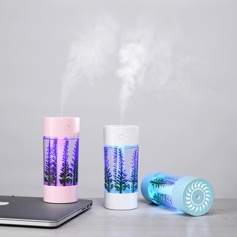 3 in 1 lavendel luftfugter æterisk olie diffuser aroma lampe led nat lys usb blæser aromaterapi bil luftfrisker