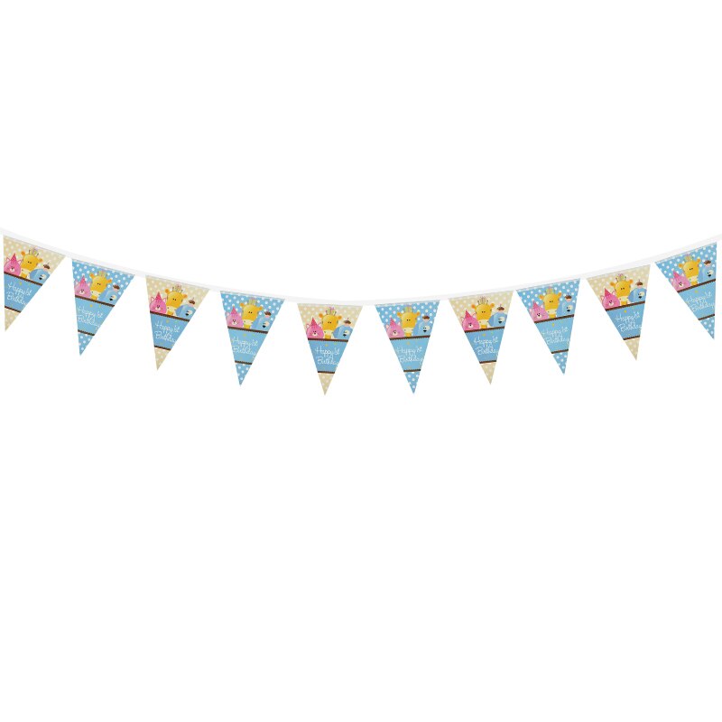 Leopard Print Happy Birthday Banner - Pennant Banner For Kids Party, Baby Shower, Leopard Theme Party Decorations