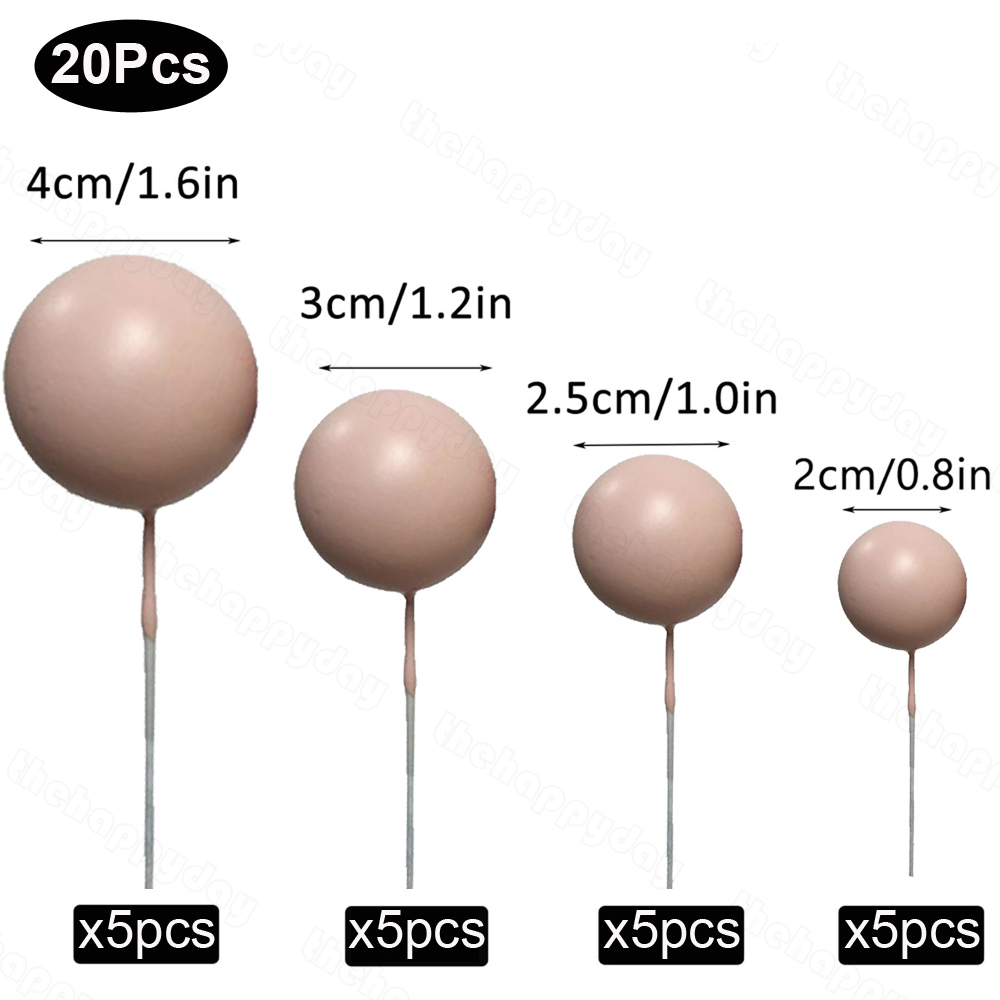 20 stuks Ballen Cake Toppers Goud Zilver Bal Gelukkige Verjaardag Cake Topper DIY Cupcake Topper voor Taart Decoraties Baby Douche Bruiloft