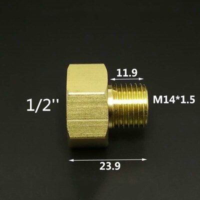 M10x1 M14x1.5 M16x1.5 M18x1.5 M20x1.5 1/8 &#39;&#39;1/4&#39;&#39; 3/8 &#39;&#39;1/2&#39;&#39; Schroefdraad Pneumatische Manometer Conversie Adapter Pijp fittings: MM14x1.5-F04