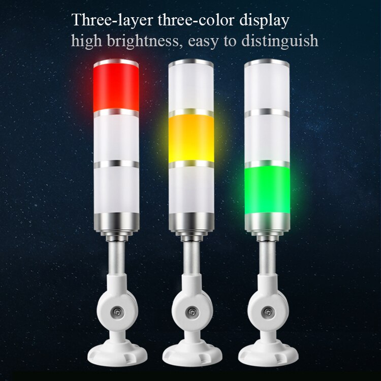 12V 24V Industrial Signal Tower Alarm Light LED Multilayer Foldable Buzzer Caution Warning Lamp for Machine