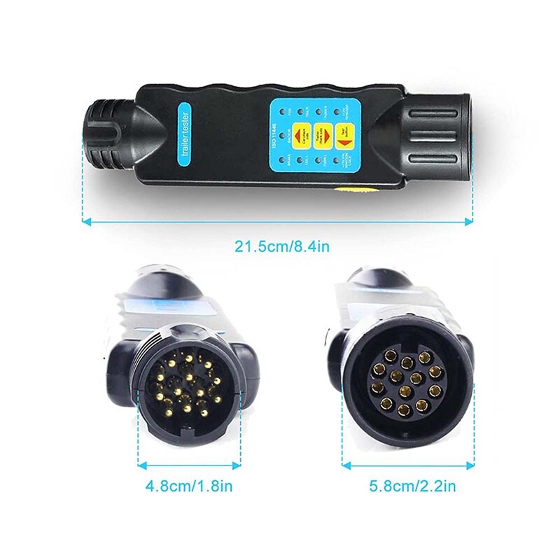 Anhänger Tester, 13Stift Anhänger Steckdose Tester, 12V Anhänger Beleuchtung Tester für Lkw RV Wohnwagen Autos Boote Anhänger