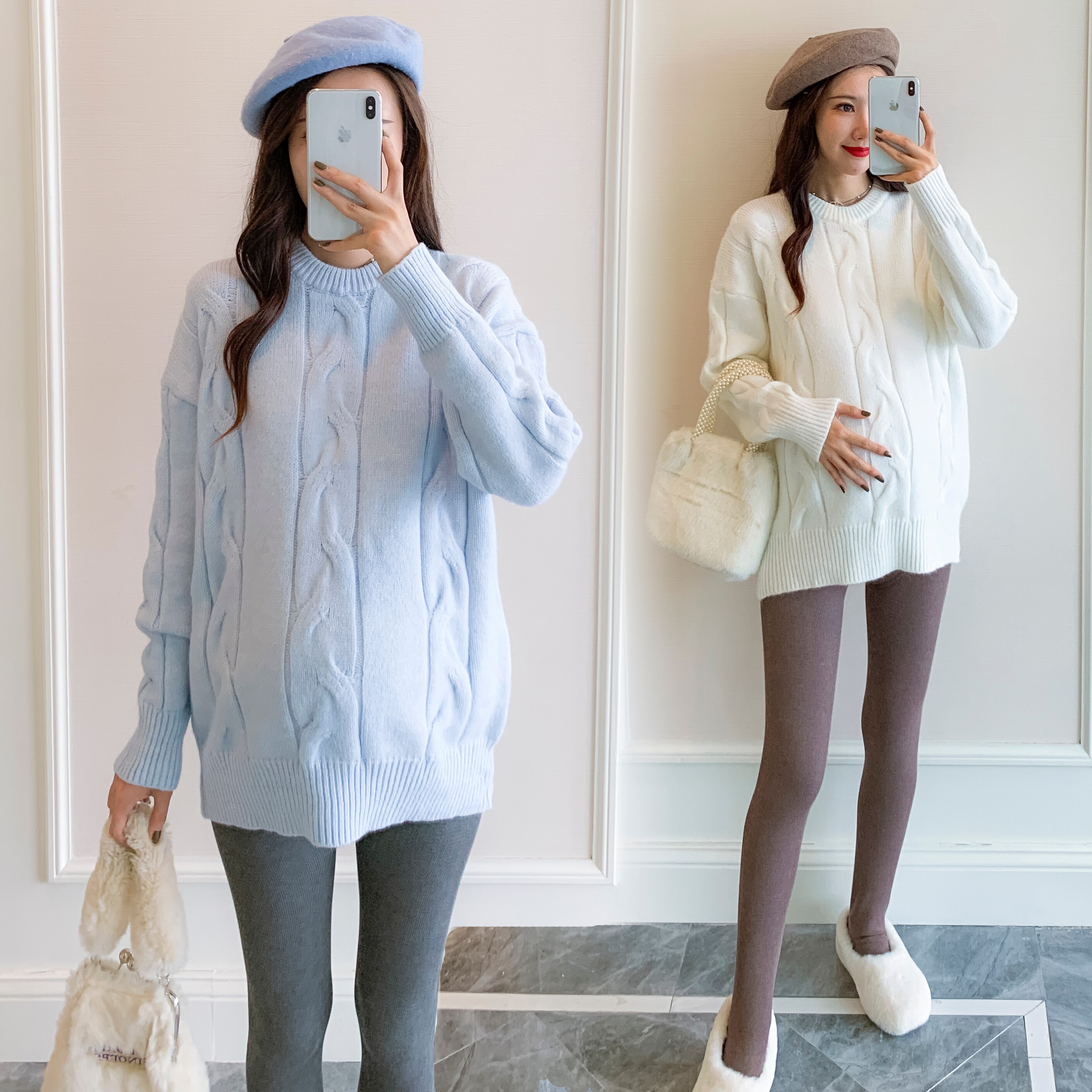 1690# Autumn Winter Knitted Maternity Sweaters Thick Warm Sweaters Clothes for Pregnant Women Pregnancy Shirt Tops Factory
