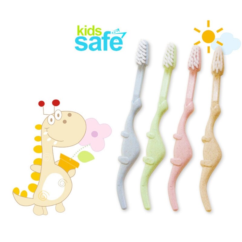 Baby Tandenborstel Natuurlijke Tarwe Stro Cartoon Peuter Kinderen Pasgeboren Oral Care