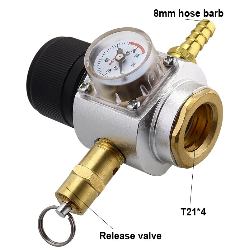Montaje de línea de Gas de 5/16 &quot;, miniregulador de Gas T21 x 4, botella de Soda CO2 de 0-90 PSI, dispensador de cerveza, cerradura de bola de barril Cornelius Corny