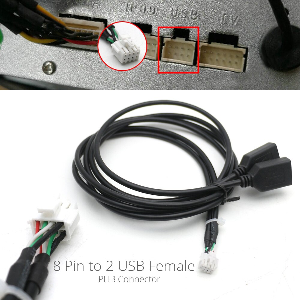 Universal usb hun interface  to 4 6 8 pin input wire connect kabel adapter til bil multimedieafspiller android stereo radio: 8 pin phb 2 usb