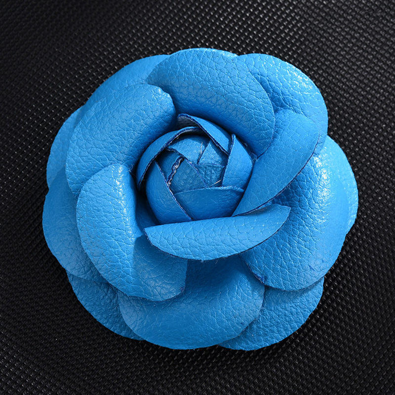 Koreaanse Handgemaakte Pu Leer Camellia Bloem Broche Boutonniere Revers Pin Sieraden Broches Corsage Voor Vrouwen Accessoires: 9