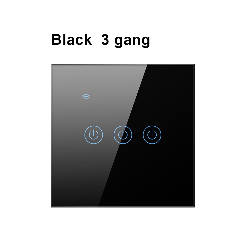 AVATTO – interrupteur de lumière intelligent, 1/2/3/4 boutons, wi-fi, pour maison connectée, fonctionne sans fil neutre, compatible avec Alexa et Google Home, Tuya: Black 3 gang