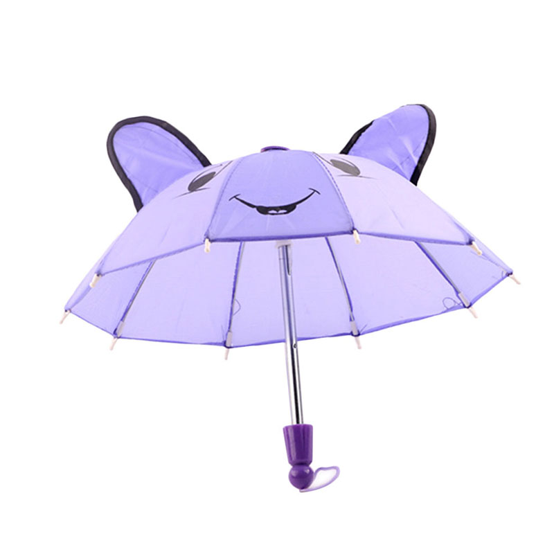 Hermosos y hermosos accesorios para sombrillas, para niños, adecuado para muñecas de 18 pulgadas, sombrilla para exteriores, equipo de lluvia plegable resistente al viento