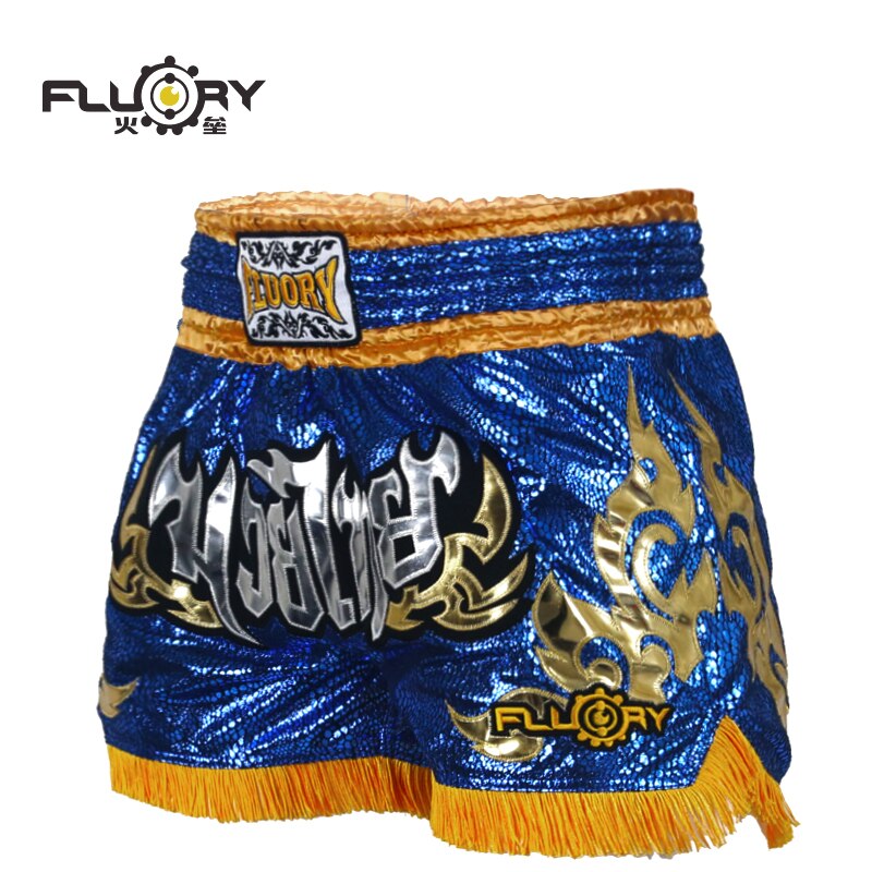 Pantalones cortos de lucha para hombre, bañadores profesionales con borlas 3D, MuayThai, Fluory, kickboxing, MMA