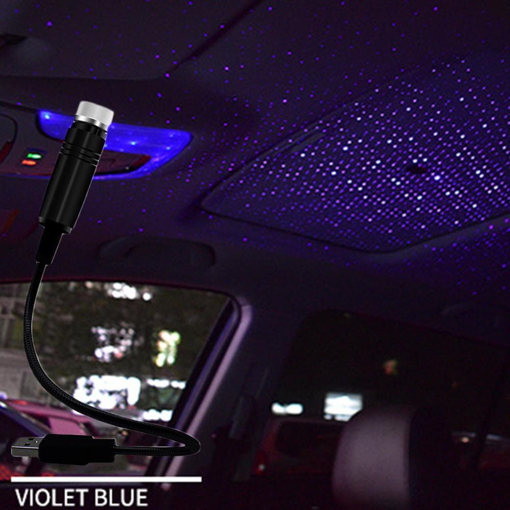 USB car atmosphère Light Auto Roof intérieur étoile de décoration