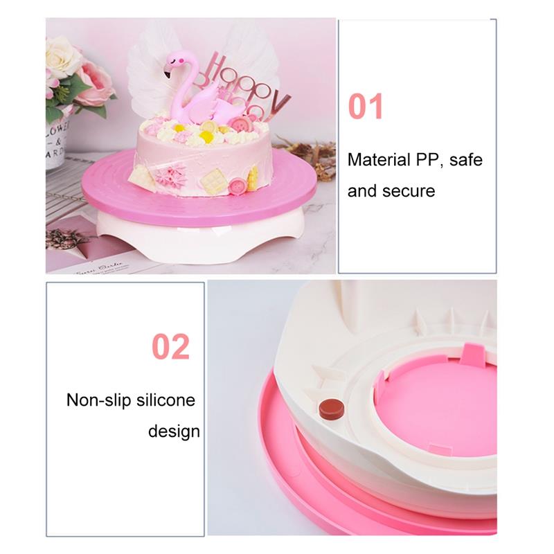 1pc DIY Cake Rotating Turntable Detachable Non-Slip Plastic Cake Stand Cake Turner Table DIY Pan Baking Tools Accessories