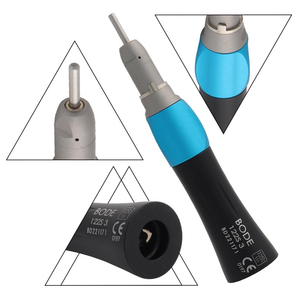 Pièce à main dentaire à basse vitesse couleur nez droit contre-Angle moteur pneumatique Turbine à Air BODE 2 trous/4 trous B2/M4 rose/bleu/noir: straight nose BK