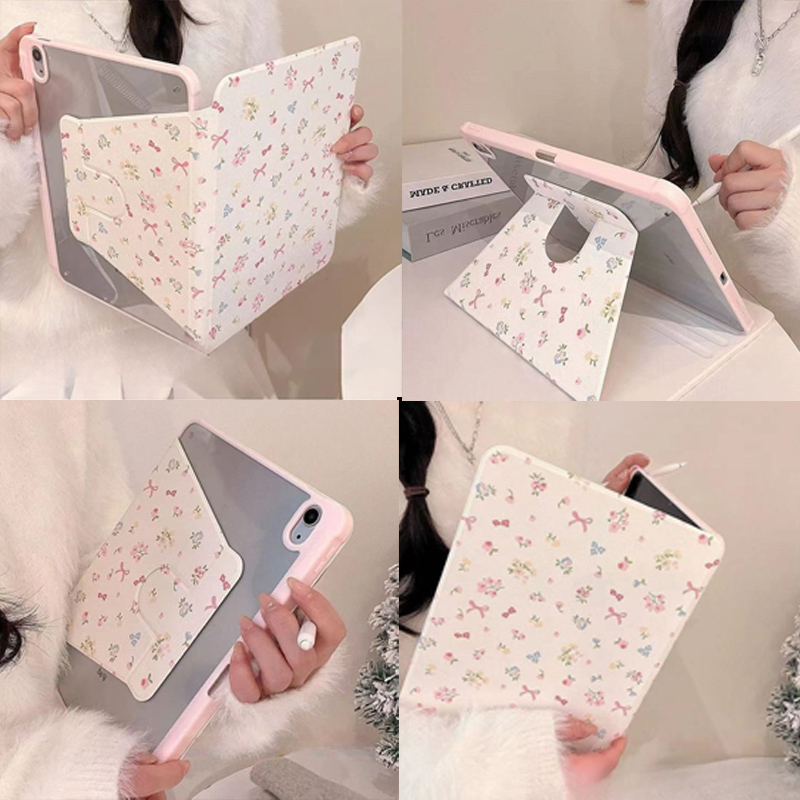 Funda bonita de dibujos animados para iPad Air 6, para IPad Air 5 4 10,9 Pro 11 2/3/4th, funda con rotación para iPad 10,2 8/9 Gen con portalápices
