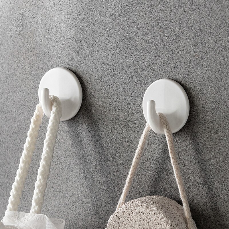Support de rangement mural rond, crochet de salle de bain, cuisine, supports de colle adhésifs muraux, crochet collant en plastique résistant à la charge