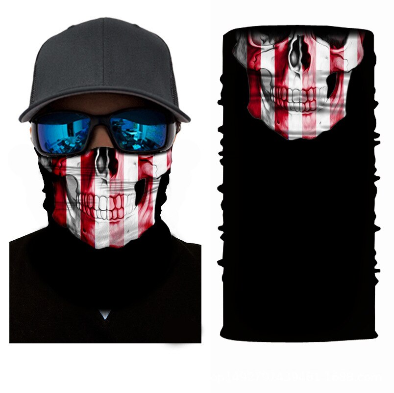 High Elastic 3D Skull Seamless Bandana Cycling Scarf Headwear Face Mask Tube Bike Ski Hiking Magic Bandanas Balaclava Unisex