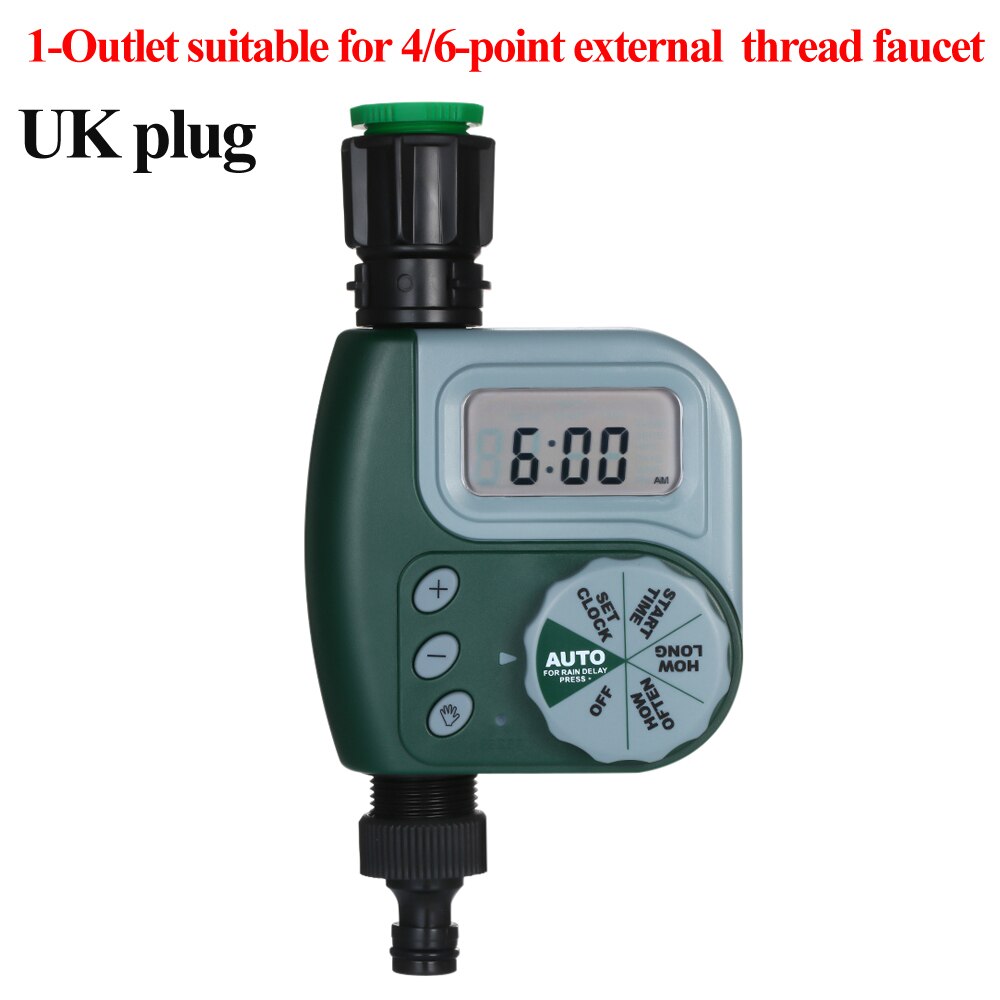 US/EU/UK Plug Digital Programmable Water Timer Weatherproof Garden Lawn Faucet Hose Timer Automatic Irrigation Controller: UK type 2