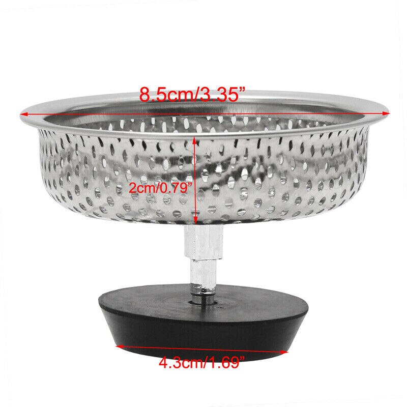 Kitchen Stainless Steel Mesh Sink Strainer Disposer Plug Drain Stopper Filter