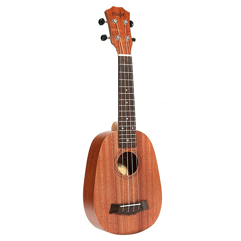 ¡Oferta! Ukelele Soprano de 21 pulgadas estilo piña Sapele 21 pulgadas Hawaii Uke 4 cuerdas Mini guitarras pequeñas para amantes de la música Guitarra