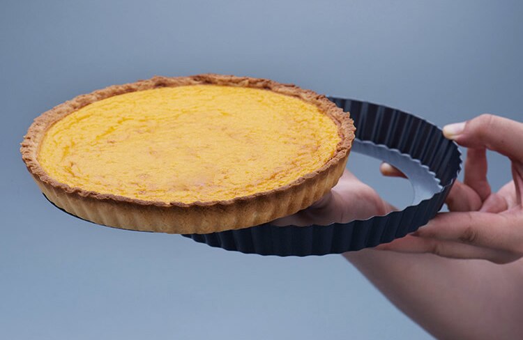 Non-stick Round Tart Pan Quiche Pan with Removable Bottom Pie Pan Fluted Pie Rectangle Tart Pan Mold Baking Quiche Tool GYH