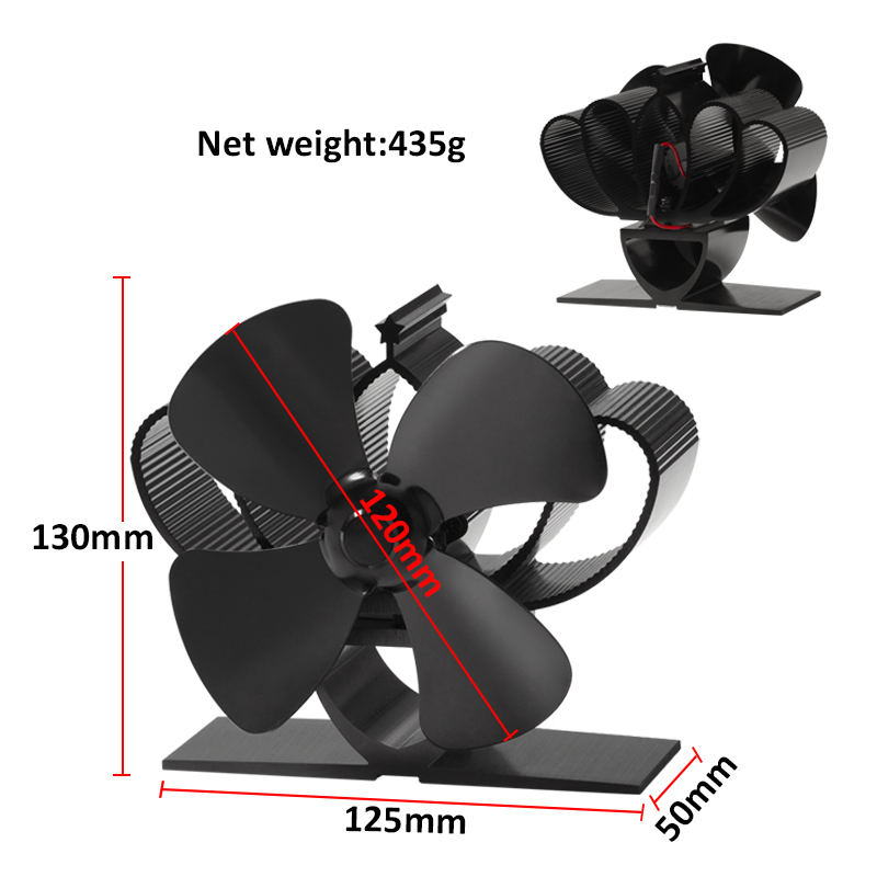 Mini Stove Fan 4 Blade Fireplace Fan Heat komin Powered Wood Burner Eco Fan Home Friendly Quiet Efficient Heat Distribution tool