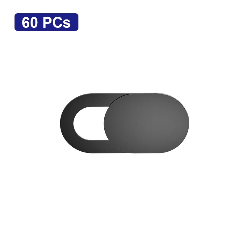 60PCs Webcam Coperchio Otturatore Slider Universale Per Il Iphone Smartphone Ipad Del Computer Portatile Tablet PC Macchina Fotografica Privacy Sticker Dropshipping: Black-Plastic-Oval