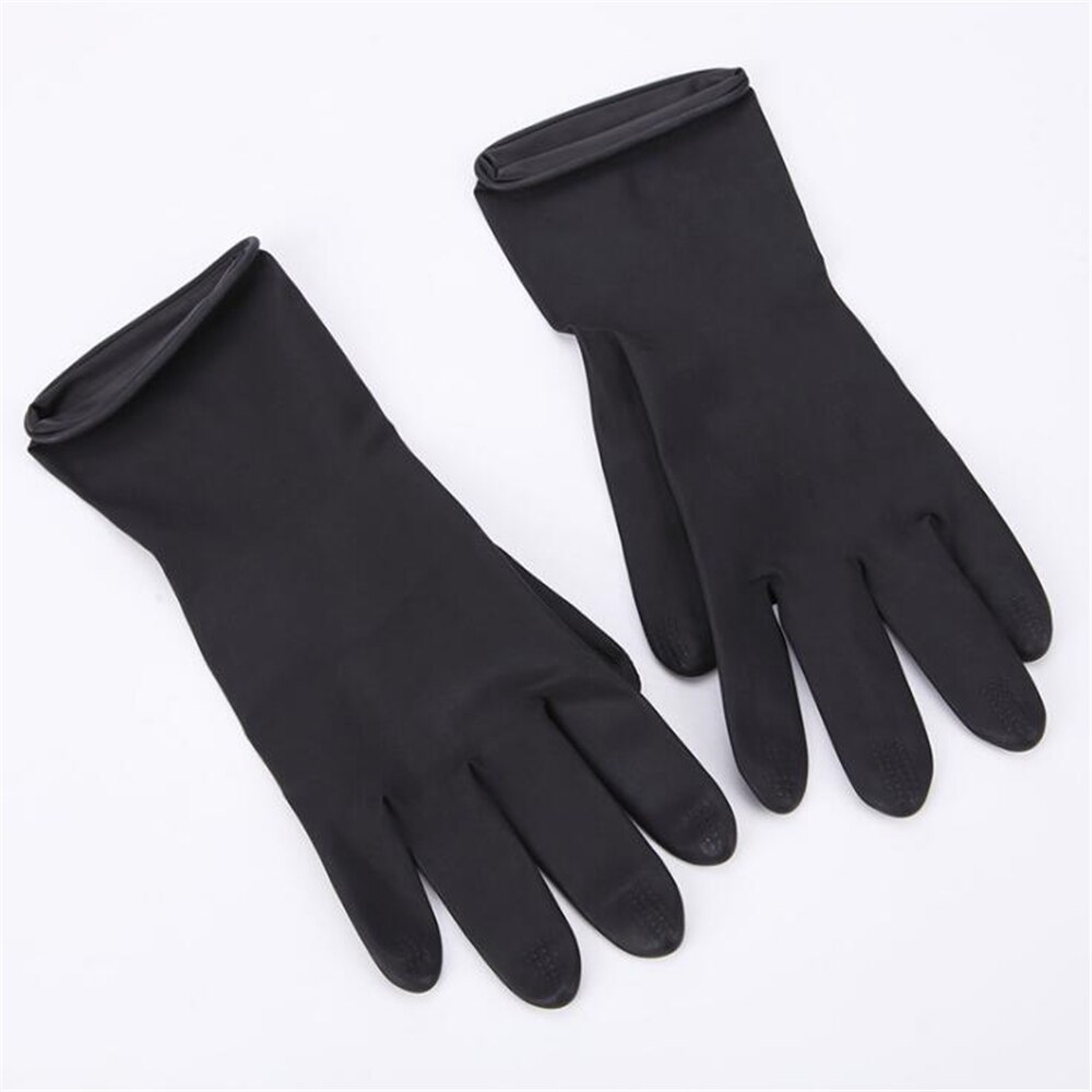 Guantes de goma más gruesos para peluquería, 1 par de guantes de goma reutilizables para coloración y tinte del cabello, color negro, herramientas de estilismo para el cabello