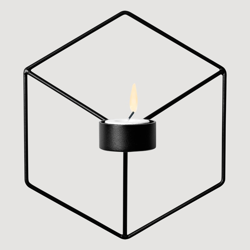 Enkel stil 3d geometrisk lysestake metall nordisk vegg lysestake sconce matchende lite telys skandinaviske hjemmepynt