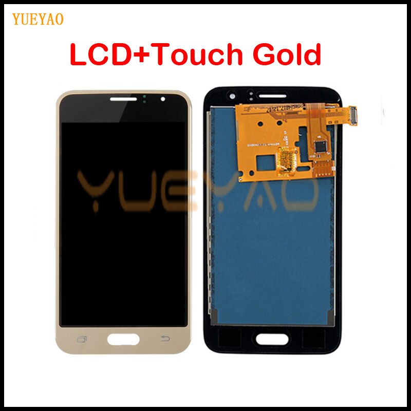 Adjust Brightness LCD For Samsung Galaxy J1 J120 J120F J120M J120H J120FN LCD Display Touch Screen Digitizer Assembly: Gold NoGift