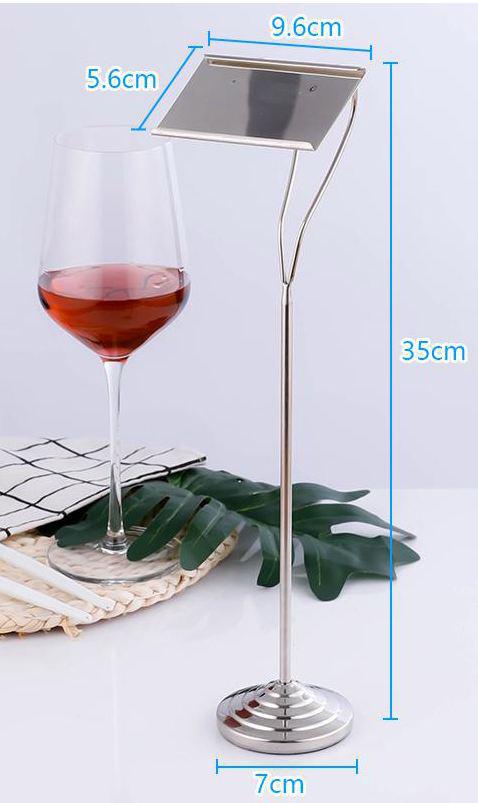 European Stainless Steel Menu Stand Metal Name Card Bracket Hotel Buffet Table Number Clamp Wedding Banquet Table Sign Stand: 35cm Silvery 