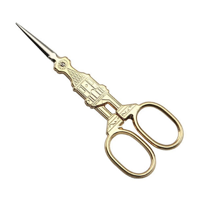 Zakka-Tijeras clásicas Retro vintage, herramienta de costura europea antigua, artesanía para el hogar, bordado de grúa, tijera de sastre: Gold