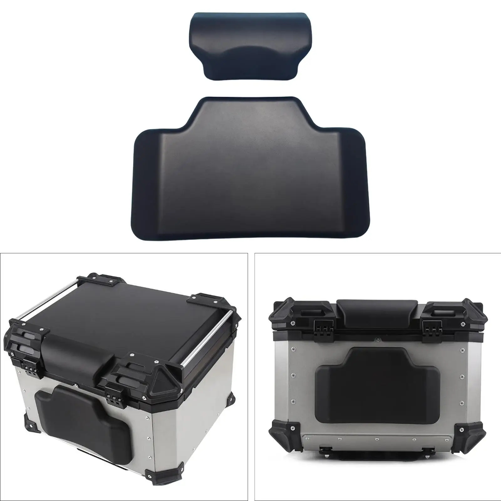 Respaldo negro para motocicleta, funda superior trasera suave, accesorios de modificación de cojín, almohadilla trasera Universal de fácil instalación para pasajero